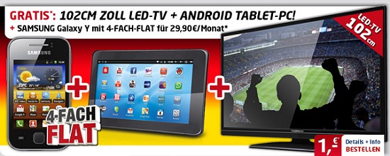 Smartphone + Tablet + 40 Zoll LED TV Smartphone + Tablet + 40 Zoll LED TV