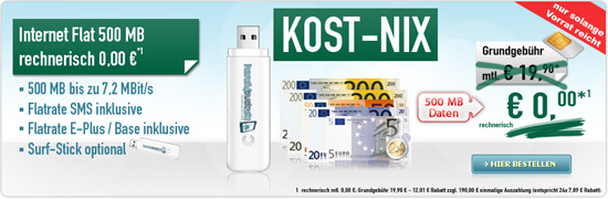 500 MB Internet Flat kostenlos