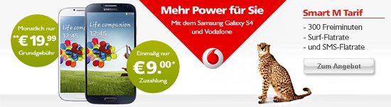 Galaxy S4 mit 300 Minuten, SMS Flat und Internet Flat
