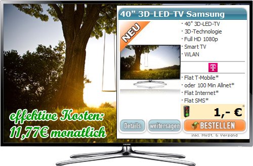 40" 3D-LED-TV Samsung UE40F6340 mit Vertrag